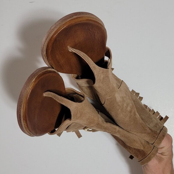 NEW Artisan Crafted By Zigi Aldonza Gladiator Sandals Womens 9 Suede Fringe Boho - Picture 5 of 10